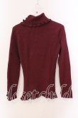 画像2: F&A / 袖ボタン付きボーダーハイネックニット  ワイン O-25-09-08-017-LO-TO-IG-OS (2)