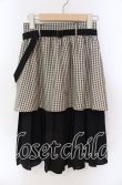画像1: 【SALE】Maison de FLEUR Petite Robe canone / 優しい雨のギンガムスカート S ブラック O-25-09-08-027-EL-SK-OW-ZT008 (1)