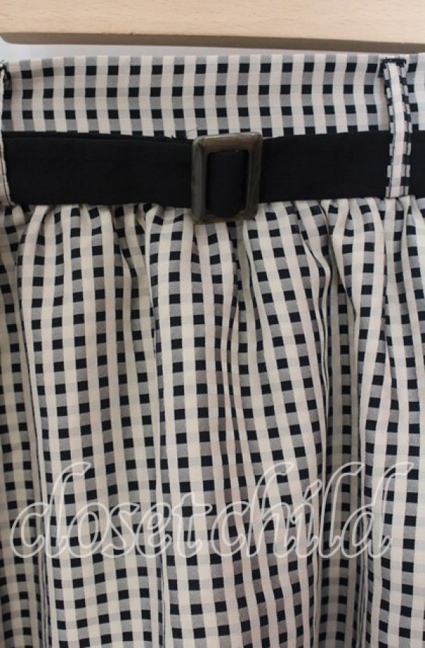 画像2: 【SALE】Maison de FLEUR Petite Robe canone / 優しい雨のギンガムスカート S ブラック O-25-09-08-027-EL-SK-OW-ZT008 (2)