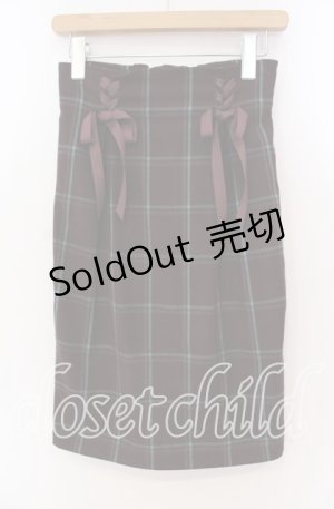 画像: 【SALE】an another angelus / 編み下げリボンタイトスカート F ボルドー O-25-09-08-029-CA-SK-OW-ZT008