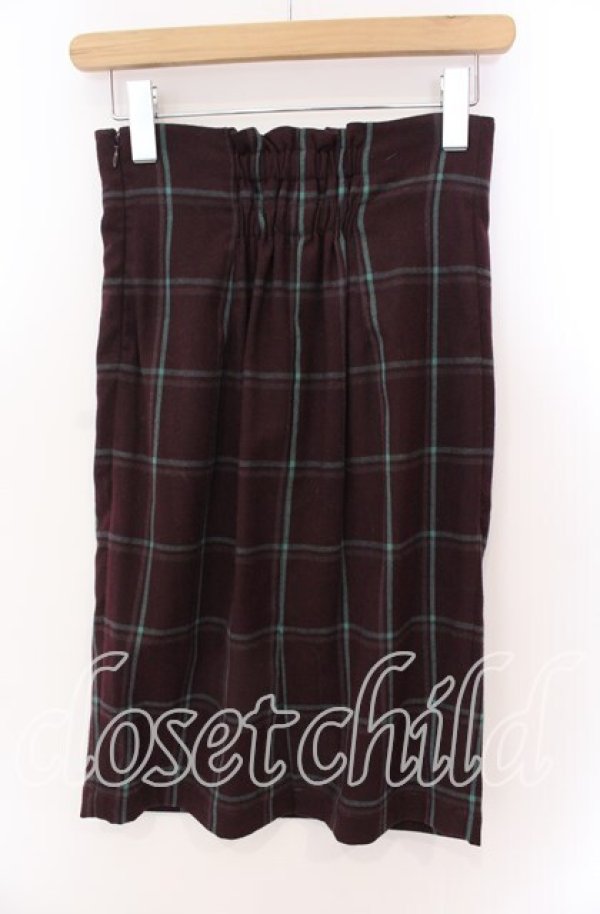 画像2: 【SALE】an another angelus / 編み下げリボンタイトスカート F ボルドー O-25-09-08-029-CA-SK-OW-ZT008 (2)