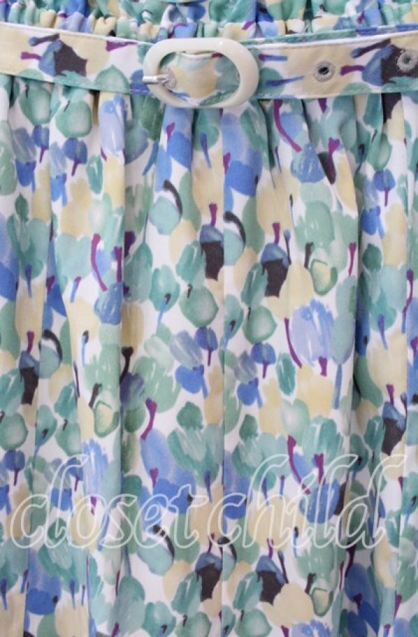 画像2: 【SALE】F&A / ペイントチューリップ柄マーメイドスカート F グリーン系 O-25-09-08-033-LO-SK-OW-ZT007 (2)