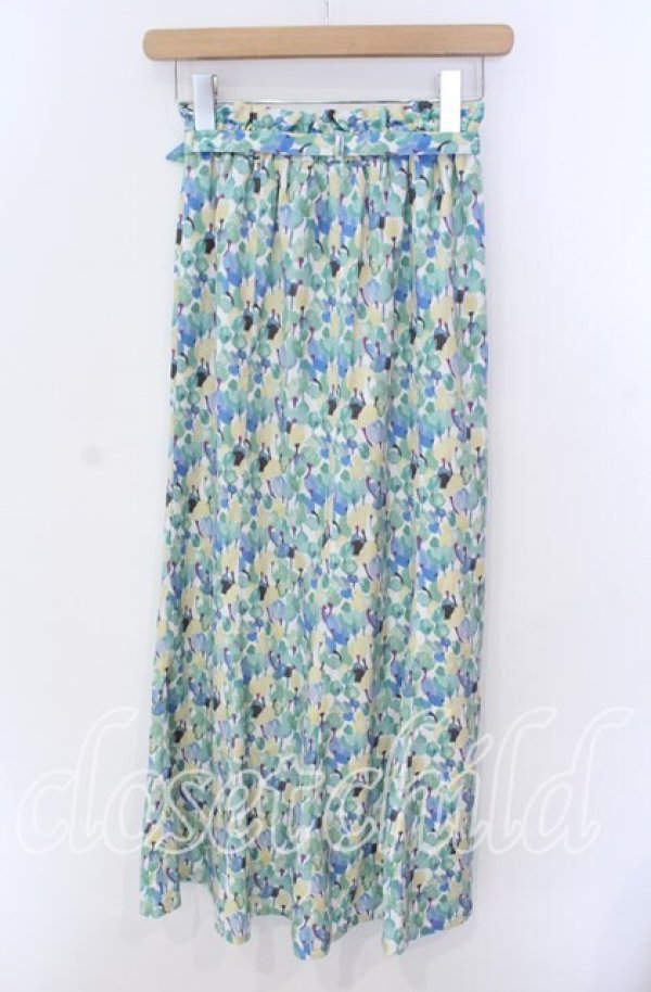 画像3: 【SALE】F&A / ペイントチューリップ柄マーメイドスカート F グリーン系 O-25-09-08-033-LO-SK-OW-ZT007 (3)