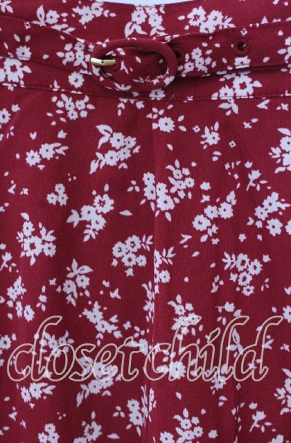 画像2: 【SALE】an another angelus / ベルト付きプリントスカート F アカ O-25-09-08-034-CA-SK-OW-ZT007 (2)