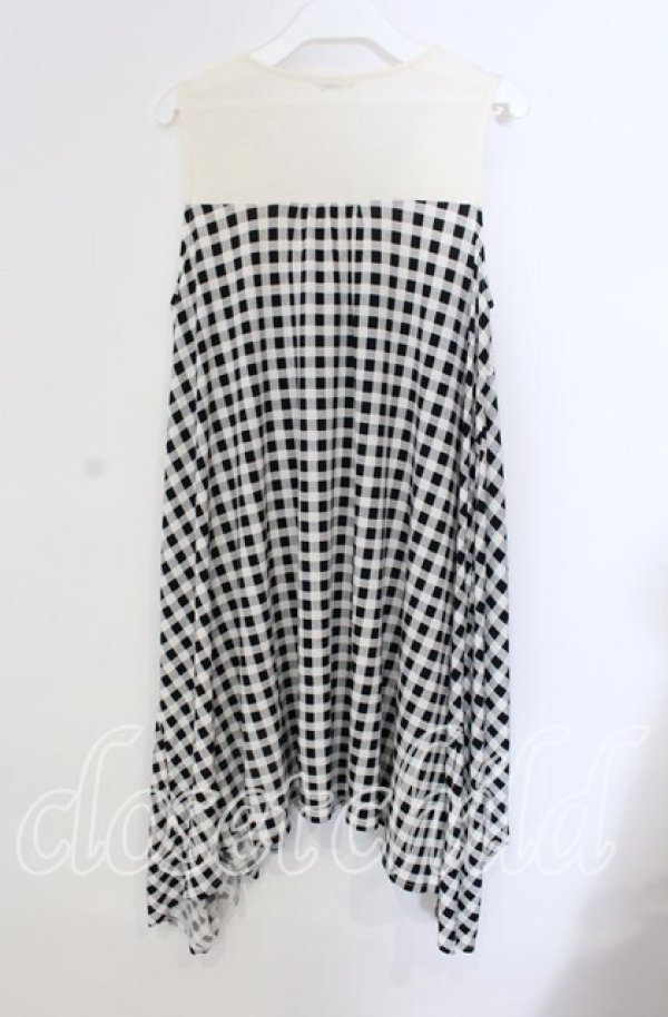 画像3: axes femme / フラワーモチーフ使いイレヘムチュニック  アイボリー×クロ O-25-09-09-032-AX-TO-IG-ZT035 (3)