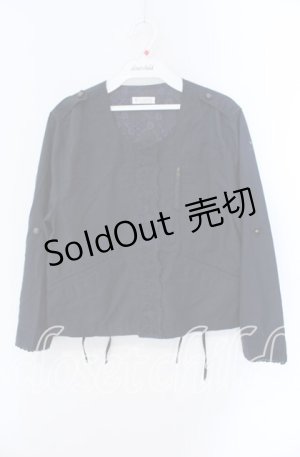 画像: axes femme / ノーカラーブルゾン  ネイビー O-25-09-09-033-AX-JA-IG-ZT1004D