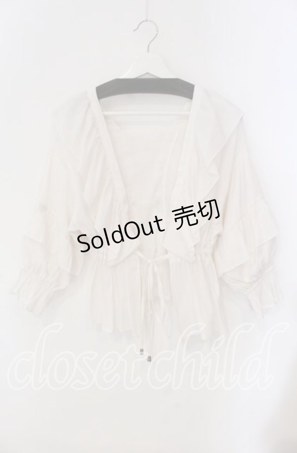 画像1: axes femme / ボリュームフリルカーデ  オフ O-25-09-09-034-AX-TO-IG-OS (1)