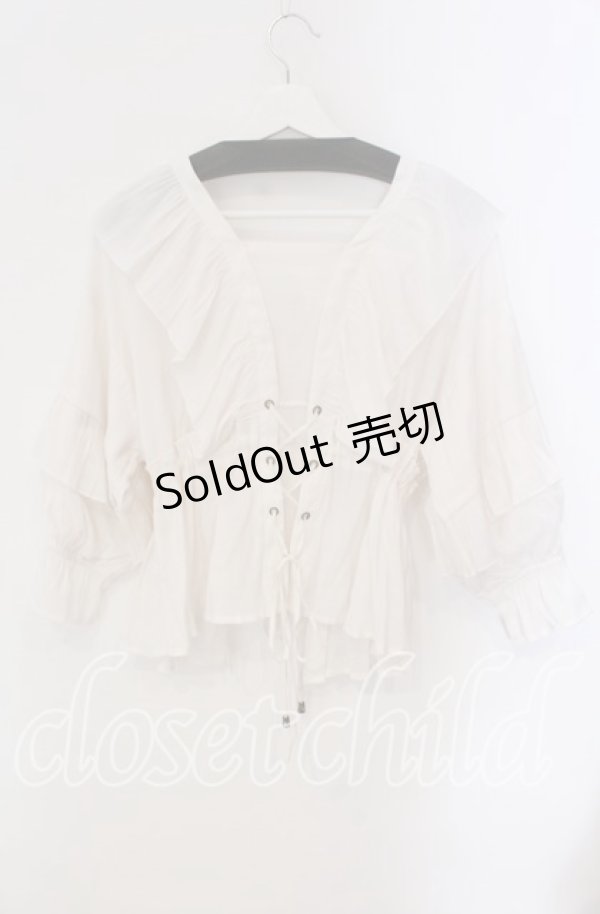 画像2: axes femme / ボリュームフリルカーデ  オフ O-25-09-09-034-AX-TO-IG-OS (2)