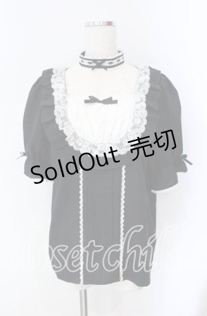 画像: DearMyLove / チョーカーメイドフリルヨークトップス 3L クロ×シロ O-25-09-09-042-EL-TO-IG-ZT256