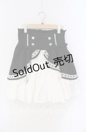 画像: DearMyLove / カシュクールフリルはしごレーススカート LL クロ×シロ O-25-09-09-044-EL-SK-IG-OS