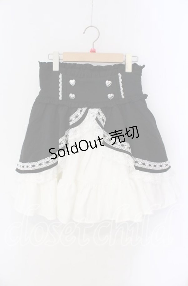 画像1: DearMyLove / カシュクールフリルはしごレーススカート LL クロ×シロ O-25-09-09-044-EL-SK-IG-OS (1)