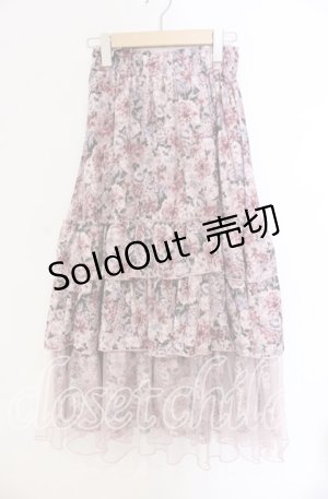 画像: 【SALE】axes femme / フルールPTティアードスカート  ピンク O-25-09-09-048-AX-SK-IG-ZT203