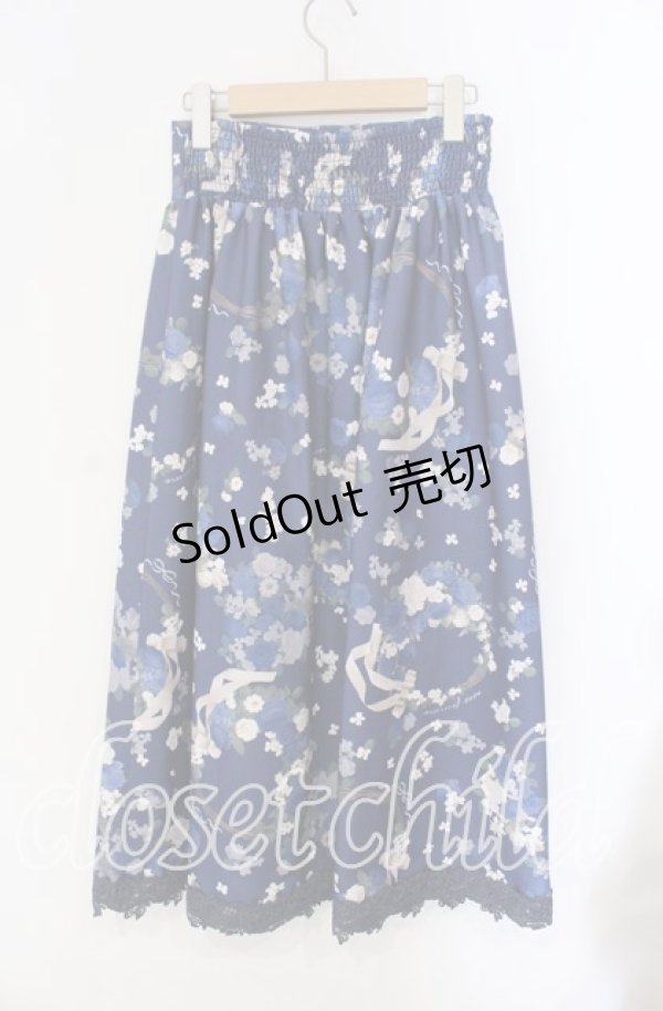 画像3: axes femme / ローズリース柄スカート  ブルー O-25-09-09-049-AX-SK-IG-OS (3)