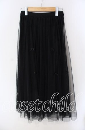 画像: axes femme POETIQUE / ベロア×チュールリボンリバーシブルスカート  クロ O-25-09-09-053-AX-SK-IG-OS