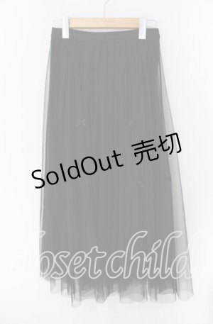 画像: axes femme POETIQUE / ベロア×チュールリボンリバーシブルスカート  クロ O-25-09-09-053-AX-SK-IG-OS