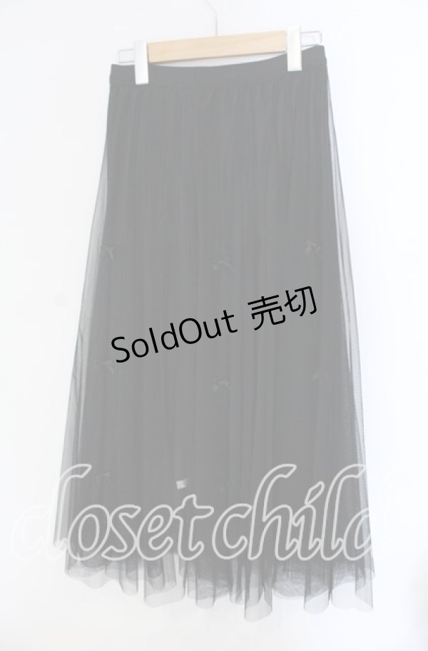 画像2: axes femme POETIQUE / ベロア×チュールリボンリバーシブルスカート  クロ O-25-09-09-053-AX-SK-IG-OS (2)