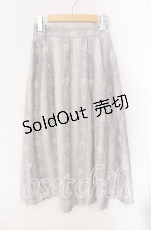 画像: axes femme / アンティークローズスカート  グレー×アイボリー O-25-09-09-054-AX-SK-IG-OS