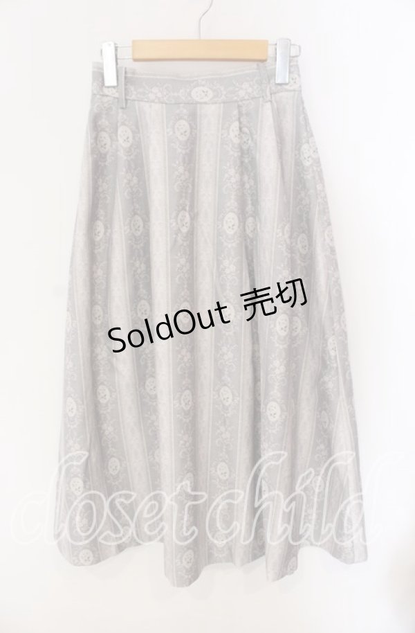 画像1: axes femme / アンティークローズスカート  グレー×アイボリー O-25-09-09-054-AX-SK-IG-OS (1)