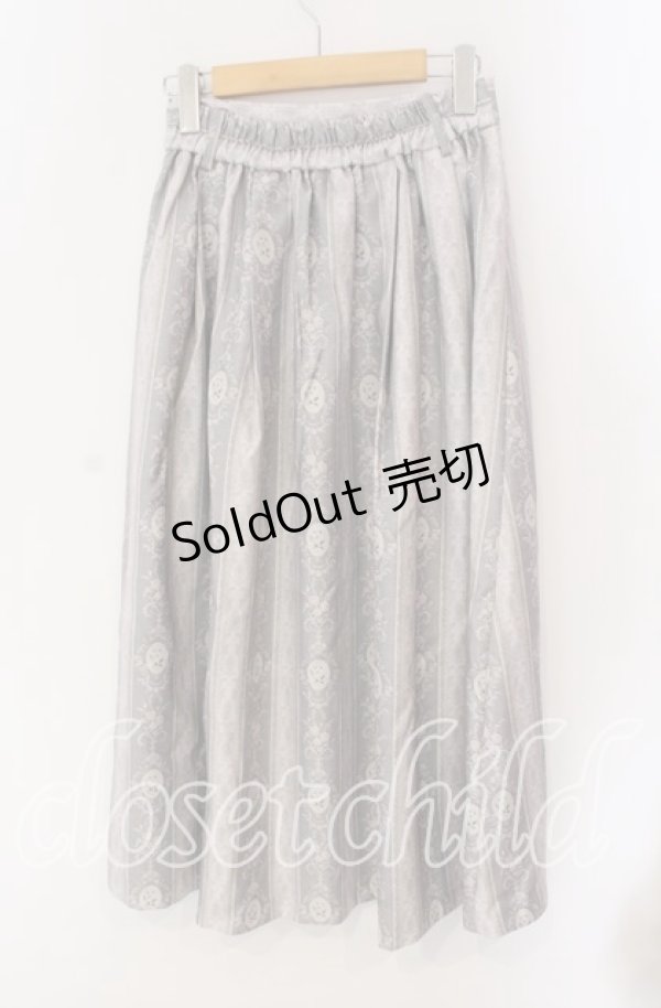 画像3: axes femme / アンティークローズスカート  グレー×アイボリー O-25-09-09-054-AX-SK-IG-OS (3)