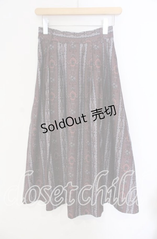 画像1: 【SALE】axes femme / アンティークローズスカート  ワイン O-25-09-09-055-AX-SK-IG-ZT108 (1)