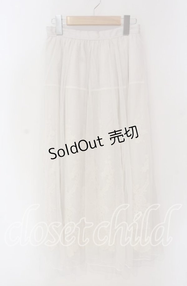 画像1: axes femme / レーシーチュールスカート  アイボリー O-25-09-09-057-AX-SK-IG-OS (1)