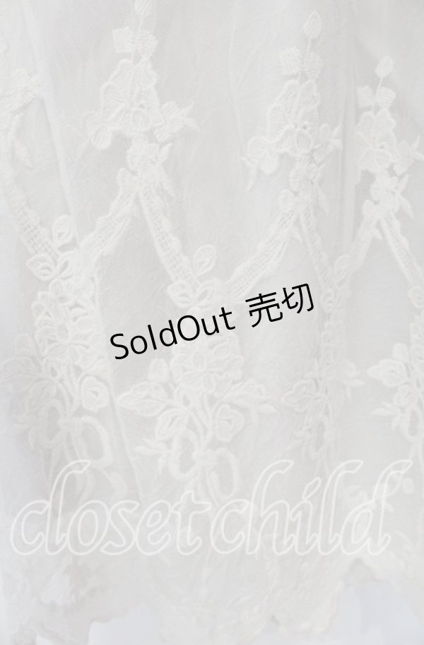 画像2: axes femme / レーシーチュールスカート  アイボリー O-25-09-09-057-AX-SK-IG-OS (2)