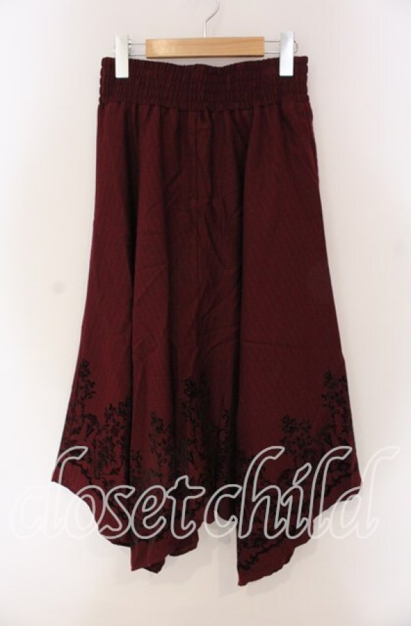 画像1: axes femme / フロッキーイレヘムスカート  ワイン O-25-09-09-059-AX-SK-IG-ZT015 (1)