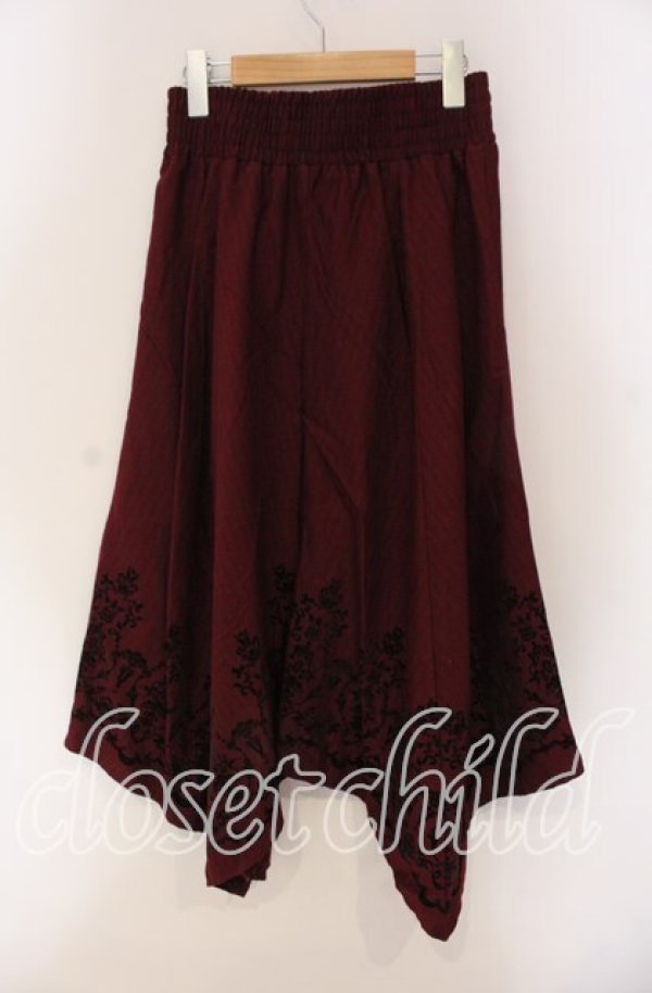 画像3: axes femme / フロッキーイレヘムスカート  ワイン O-25-09-09-059-AX-SK-IG-ZT015 (3)