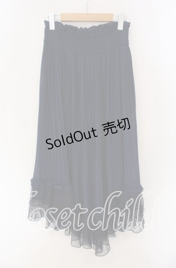 画像1: axes femme / プリーツフレアガウチョ  ネイビー O-25-09-09-063-AX-PA-IG-OS (1)