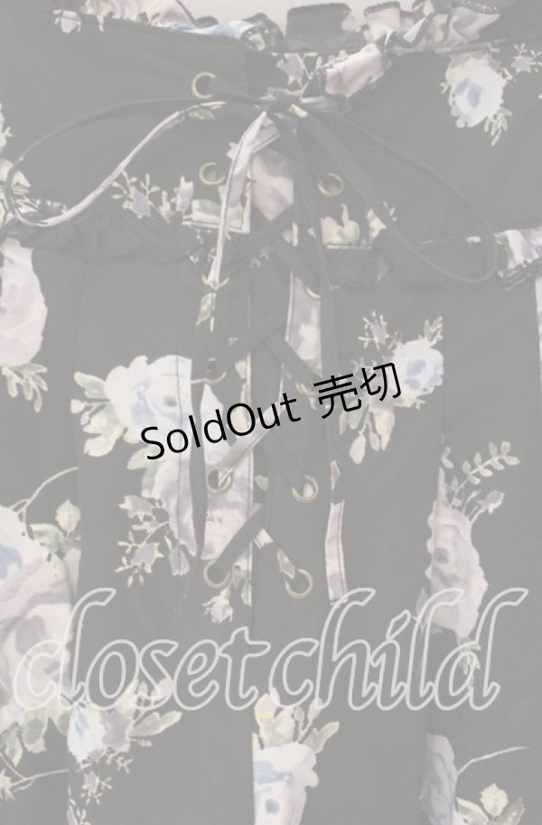 画像2: axes femme / レースアップスカウチョ  クロ 花柄 O-25-09-09-065-AX-PA-IG-OS (2)