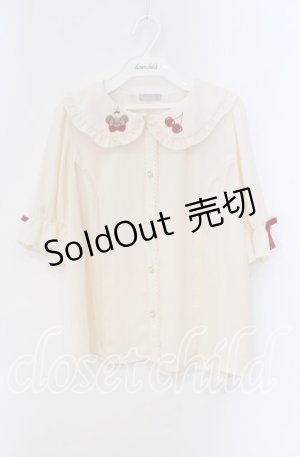 画像: 【SALE】axes femme Kawaii / クマパフェ刺繍ブラウス  アイボリー O-25-09-09-067-AX-BL-IG-ZT081