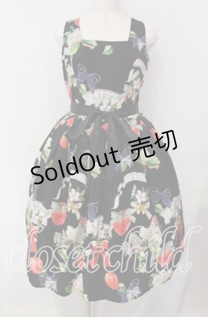画像: LIEF / Apple Blossom ジャンパースカート  クロ O-25-09-09-081-LO-OP-IG-OS