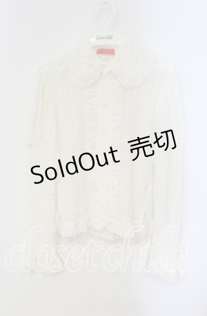 画像: BABY,THE STARS SHINE BRIGHT / ふくれレースストライプブラウス  アイボリー O-25-09-09-090-BA-BL-IG-OS