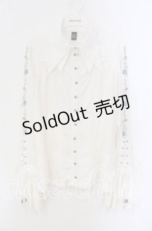 画像: Ozz oneste / Dark Wizardカットブラウス  ホワイト O-25-09-09-009-OO-BL-OW-OS