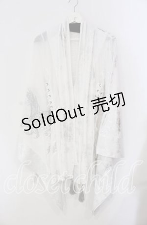画像: Qutie Frash / 4店舗限定着物ストールカーデ  ホワイト O-25-09-09-011-QU-JA-OW-OS
