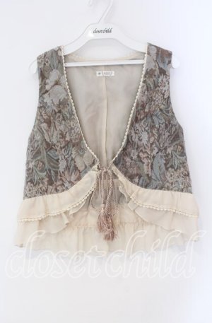 画像: axes femme / 裾フリルタッセルベスト M ベージュ O-25-09-09-013-AX-TO-IG-OS