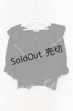 画像: axes femme / メローフリルカットソー M クロ O-25-09-09-018-AX-TO-IG-OS