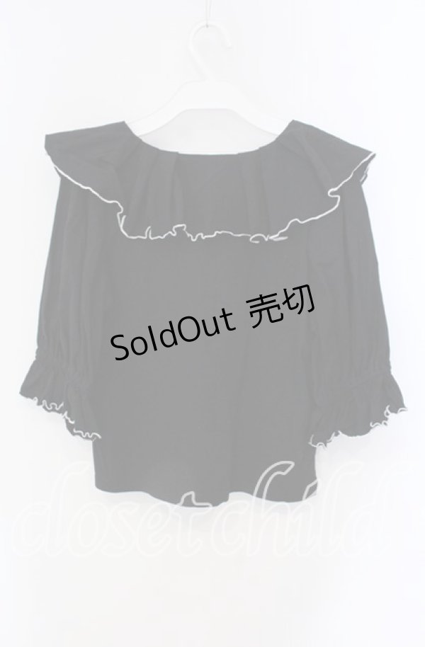 画像2: axes femme / メローフリルカットソー M クロ O-25-09-09-018-AX-TO-IG-OS (2)