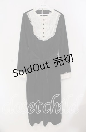 画像: axes femme / ヨーク切替ベロアワンピース  クロ O-25-09-09-024-AX-OP-IG-OS