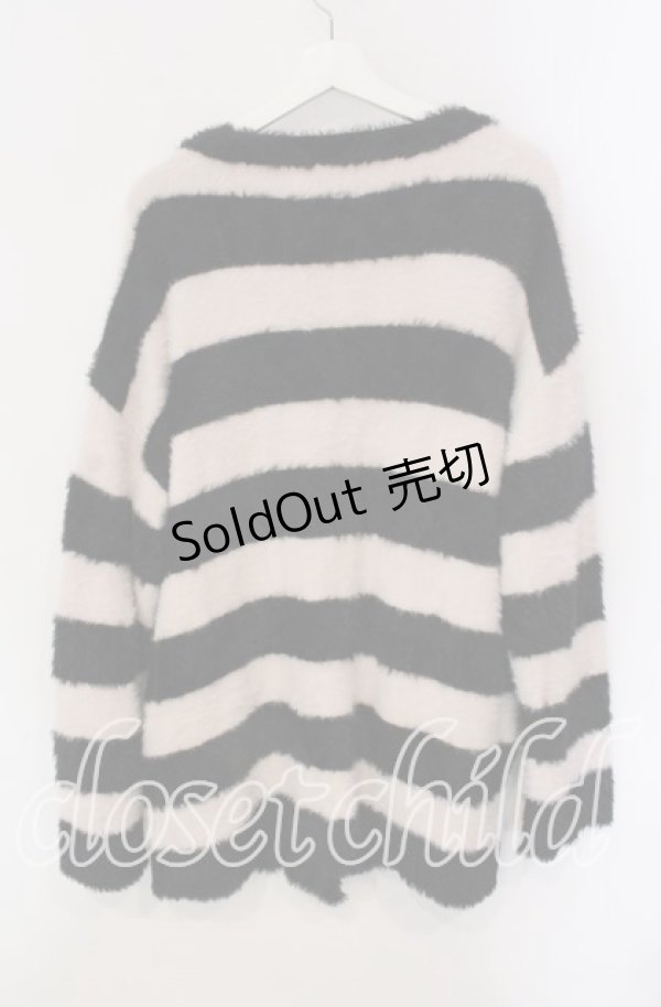 画像3: Jamie エーエヌケー / ボーダーフェザーカーデ  クロ×ピンク O-25-09-09-002-LO-TO-IG-OS (3)