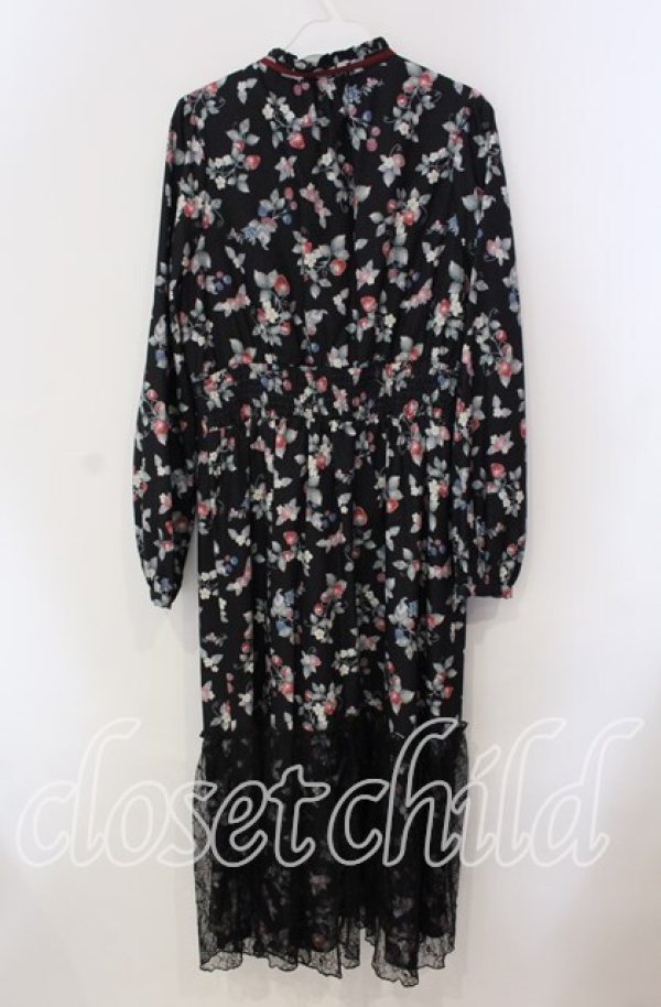 画像3: axes femme / ベリー柄ロングワンピース  クロ O-25-09-09-029-AX-OP-IG-ZT474 (3)