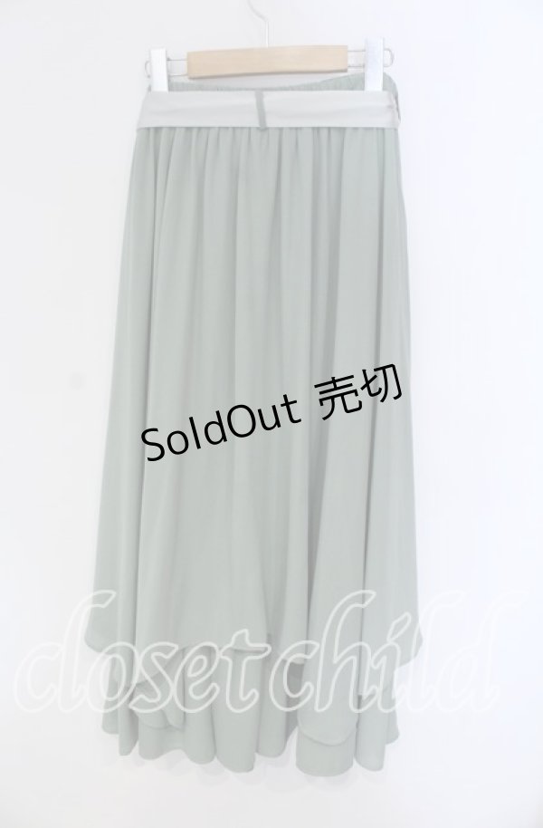 画像3: axes femme / フラワー刺繍イレヘムスカート  グリーン O-25-09-11-030-AX-SK-IG-OS (3)