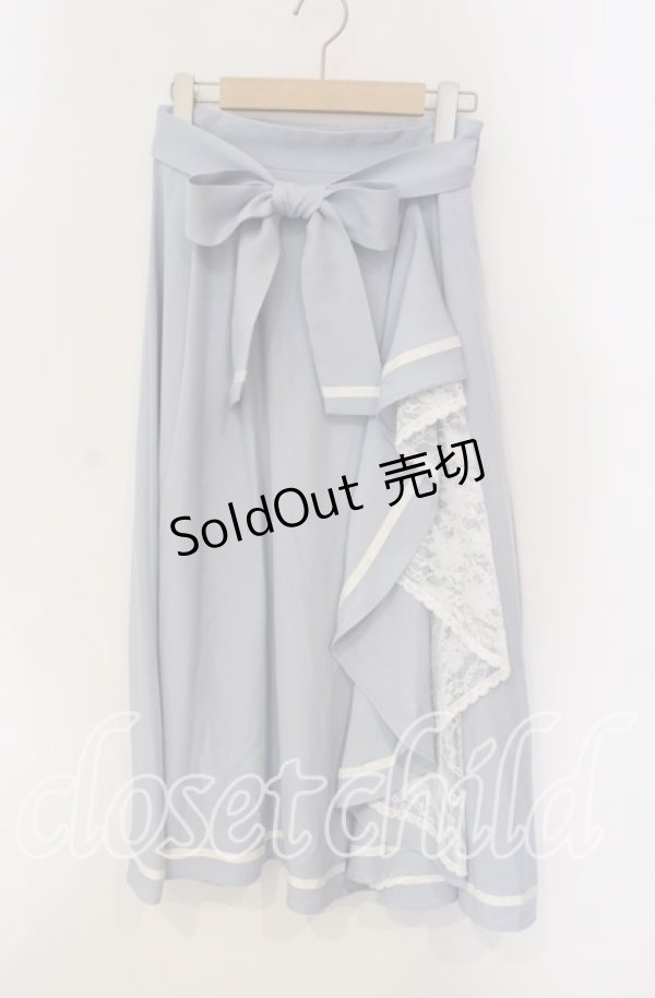 画像1: axes femme / ラッフルフリルスカート  サックス O-25-09-11-031-AX-SK-IG-OS (1)