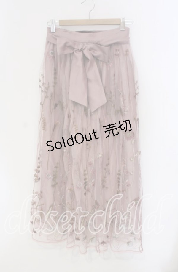 画像1: axes femme / ボタニカル刺繍スカート  ピンク O-25-09-11-032-AX-SK-IG-OS (1)
