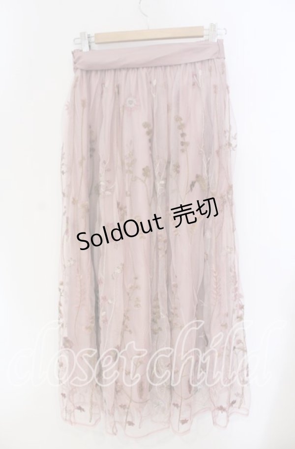 画像3: axes femme / ボタニカル刺繍スカート  ピンク O-25-09-11-032-AX-SK-IG-OS (3)
