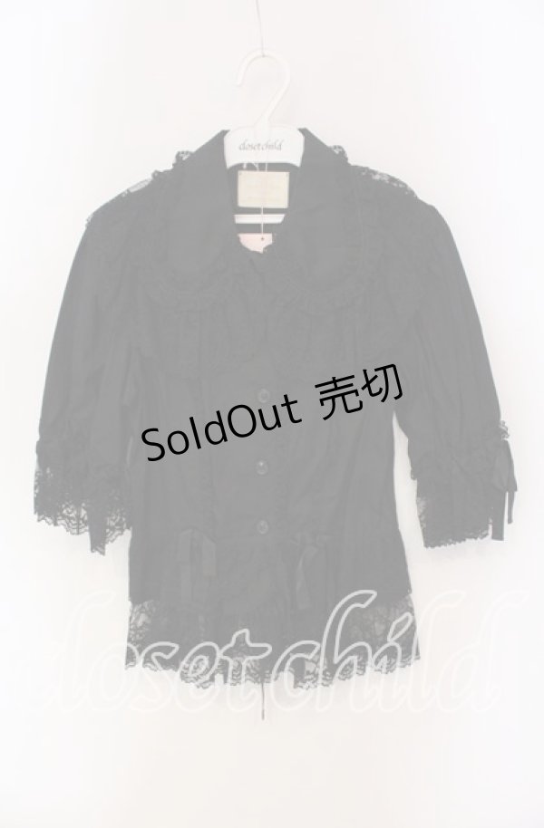 画像1: metamorphose / 五分丈後ろ編上げブラウス  クロ O-25-09-11-039-ME-BL-OW-OS (1)