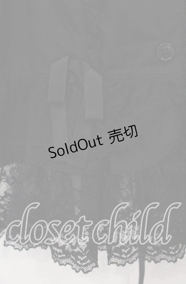 画像3: metamorphose / 五分丈後ろ編上げブラウス  クロ O-25-09-11-039-ME-BL-OW-OS (3)