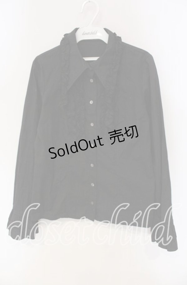 画像1: PEACE NOW / フリルヨークブラウス M クロ O-25-09-11-044-PU-BL-IG-OS (1)