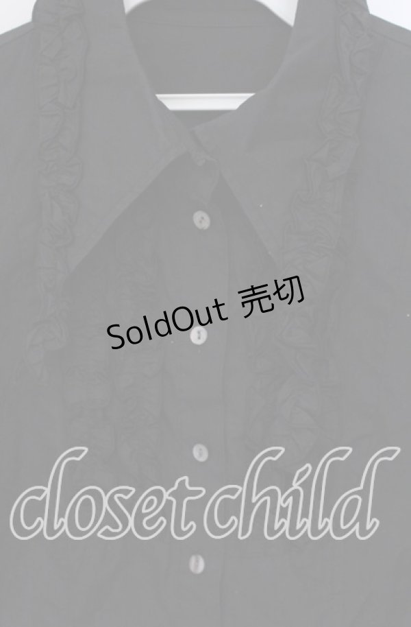 画像2: PEACE NOW / フリルヨークブラウス M クロ O-25-09-11-044-PU-BL-IG-OS (2)