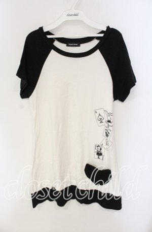 画像: PEACE NOW / トランププリントラグラン風カットワンピース  ブラック×ホワイト O-25-09-11-045-PU-OP-IG-OS